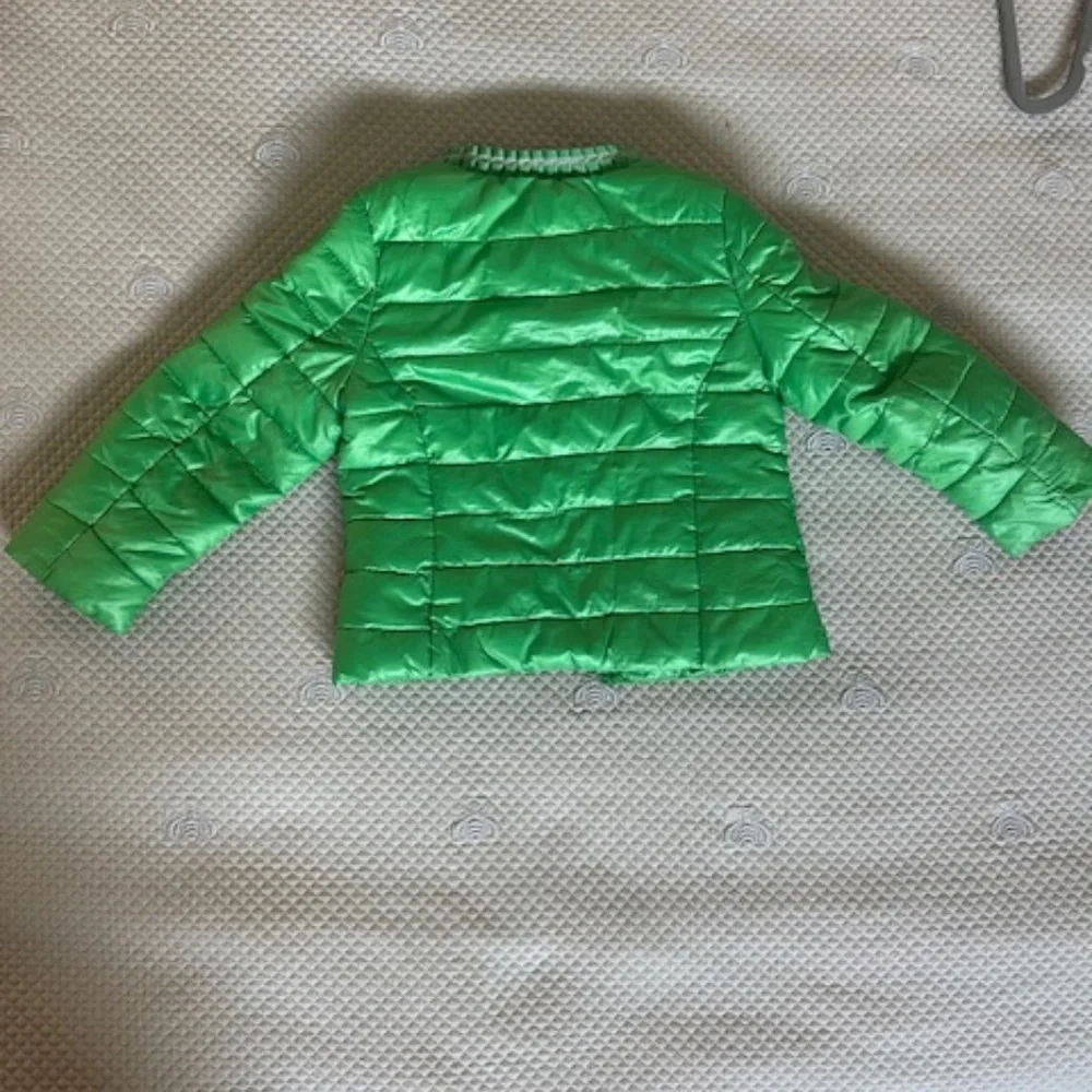 United Colors of Benetton Girls Kelly Green Padded Puffer Jacket Size 2Y 90cm